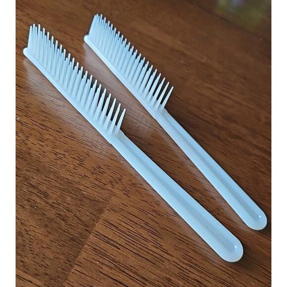 2 Tupperware VTG 8" Teaser Comb Teasing Hair Brush 436 White NOS - Picture 1 of 4